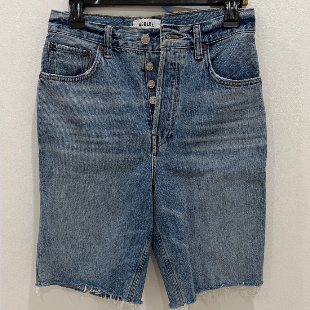 Agolde Classic Blue Denim Shorts